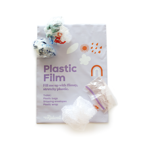 Plastic film bag with plastic film examples